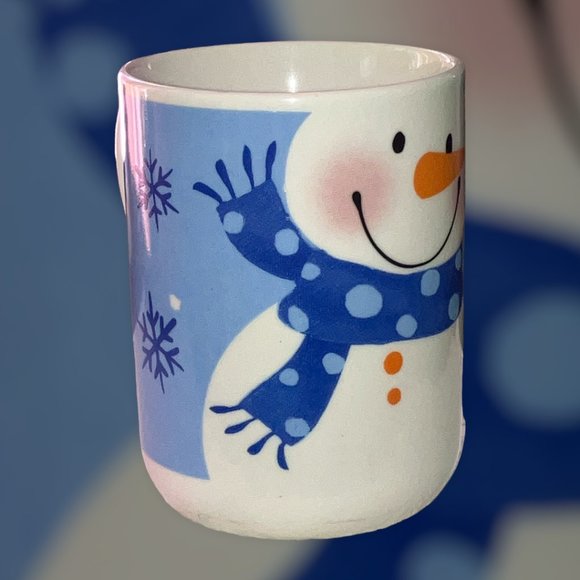 Michael's Coffee Tea Mug White Snowman w/ Blue Scarf & Snow Flakes New Pre-Owned - Picture 5 of 12